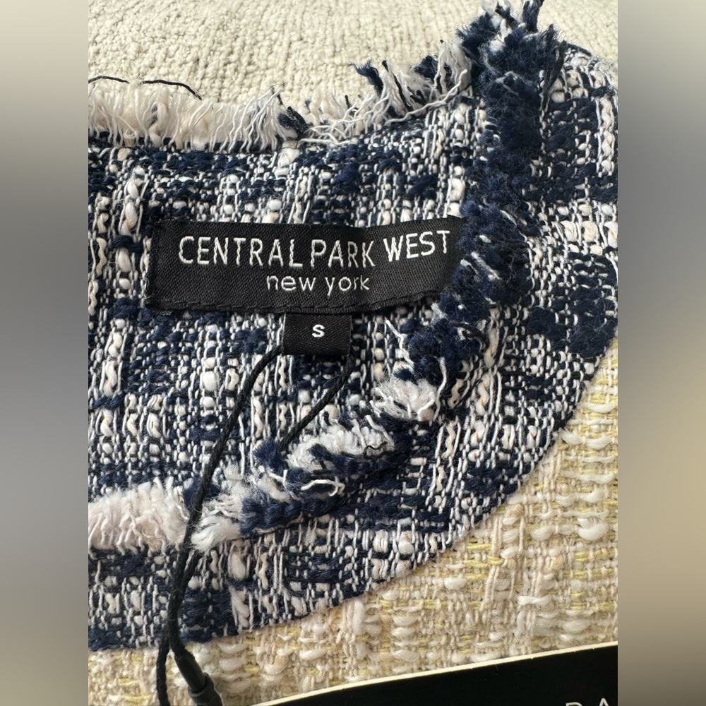 Central Park West Yellow and Blue Tweed Tank Top - Picture 3 of 5